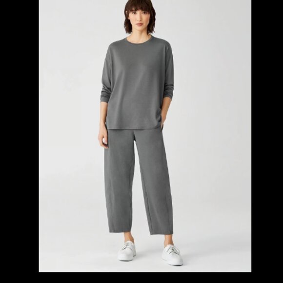 EILEEN FISHER KNIT PONTE FLEX TENCEL PULL ON LANTERN PANTS TAUPE GRAY M NEW - Picture 3 of 8